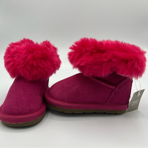 NEXT Kid's Babies Warm Winter Boots UK size 3, US 4 - 2 pairs; 1 Pink and 1 Navy - Picture 5 of 15